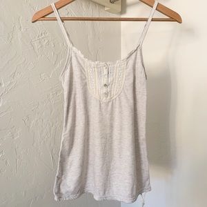 AE Cream Button Tank Top